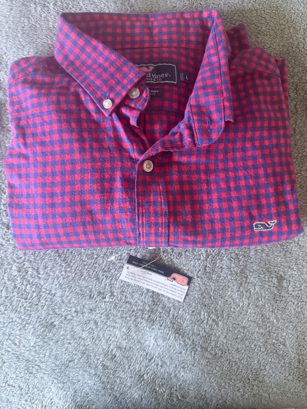 Vineyard Vines Mens L NWT Whales Lite Flannel Shirt